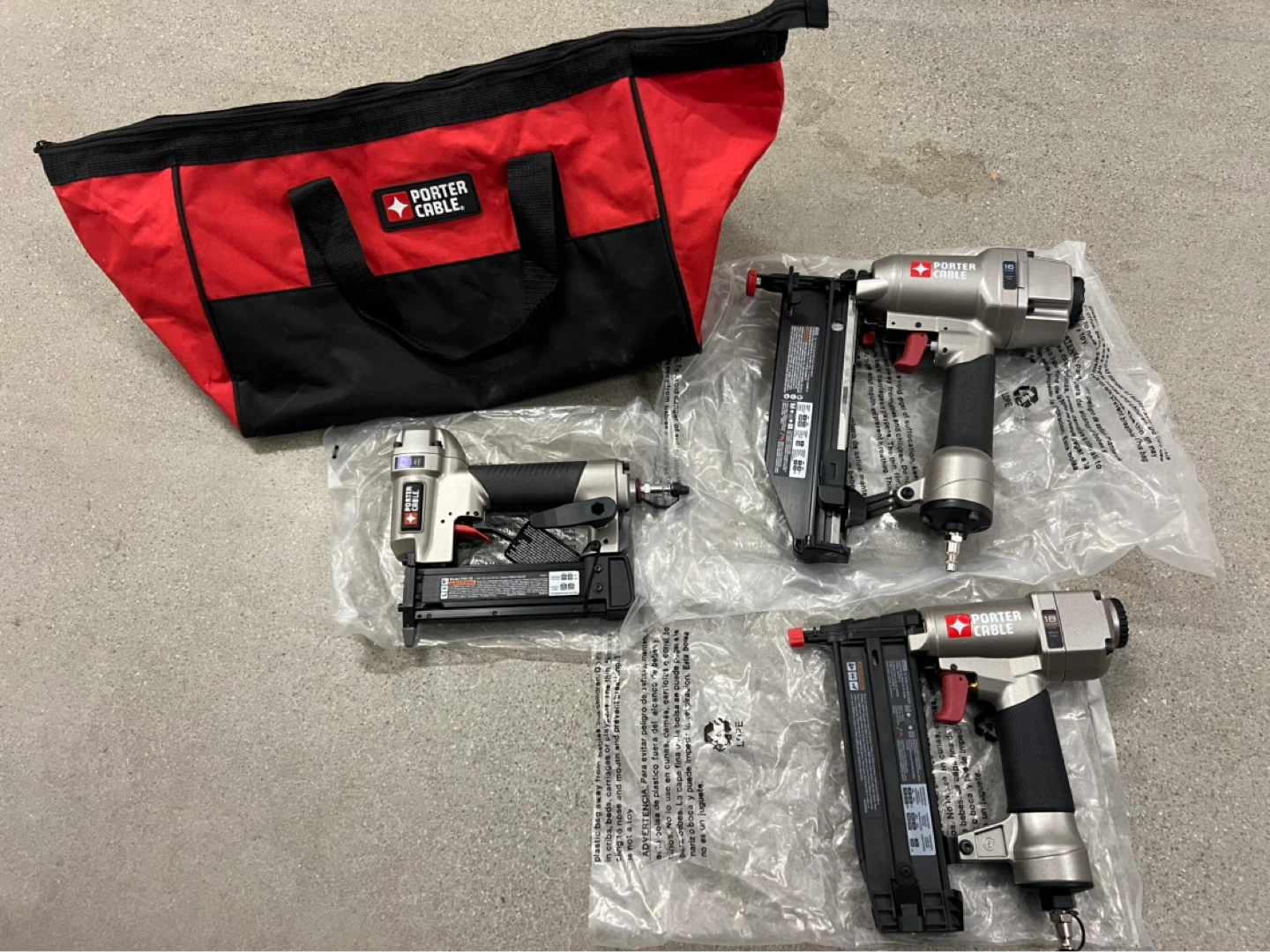 Porter Cable Nail Gun Set with Bag