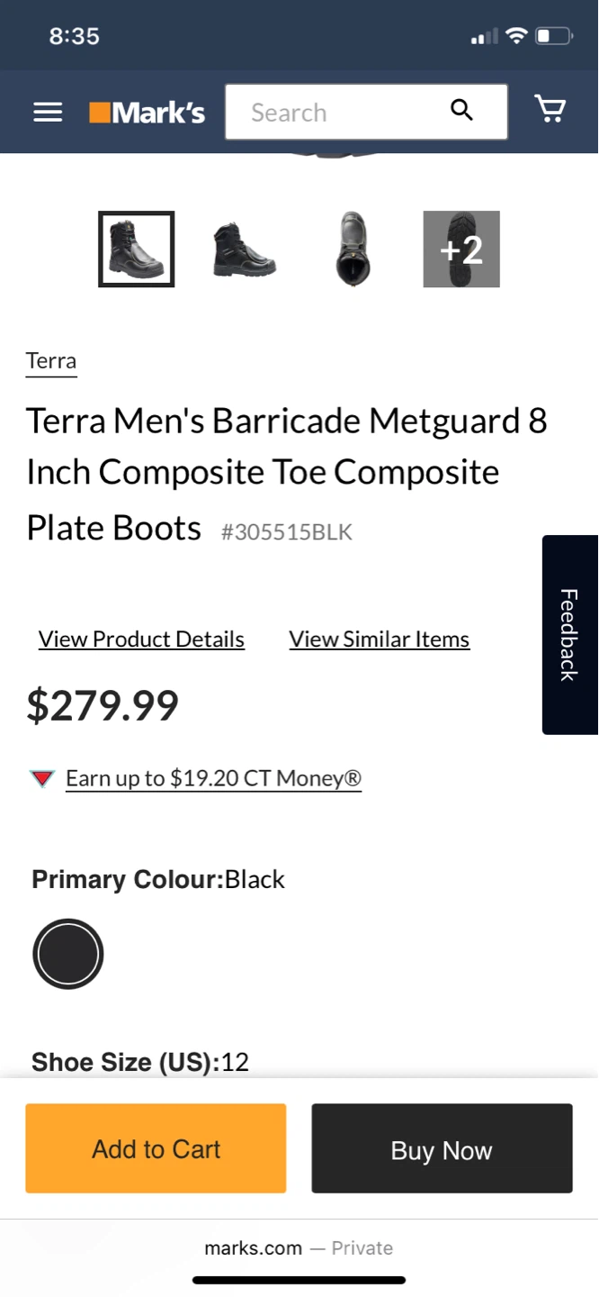 Terra Men's Barricade Metguard 8 Inch Composite Toe Boots