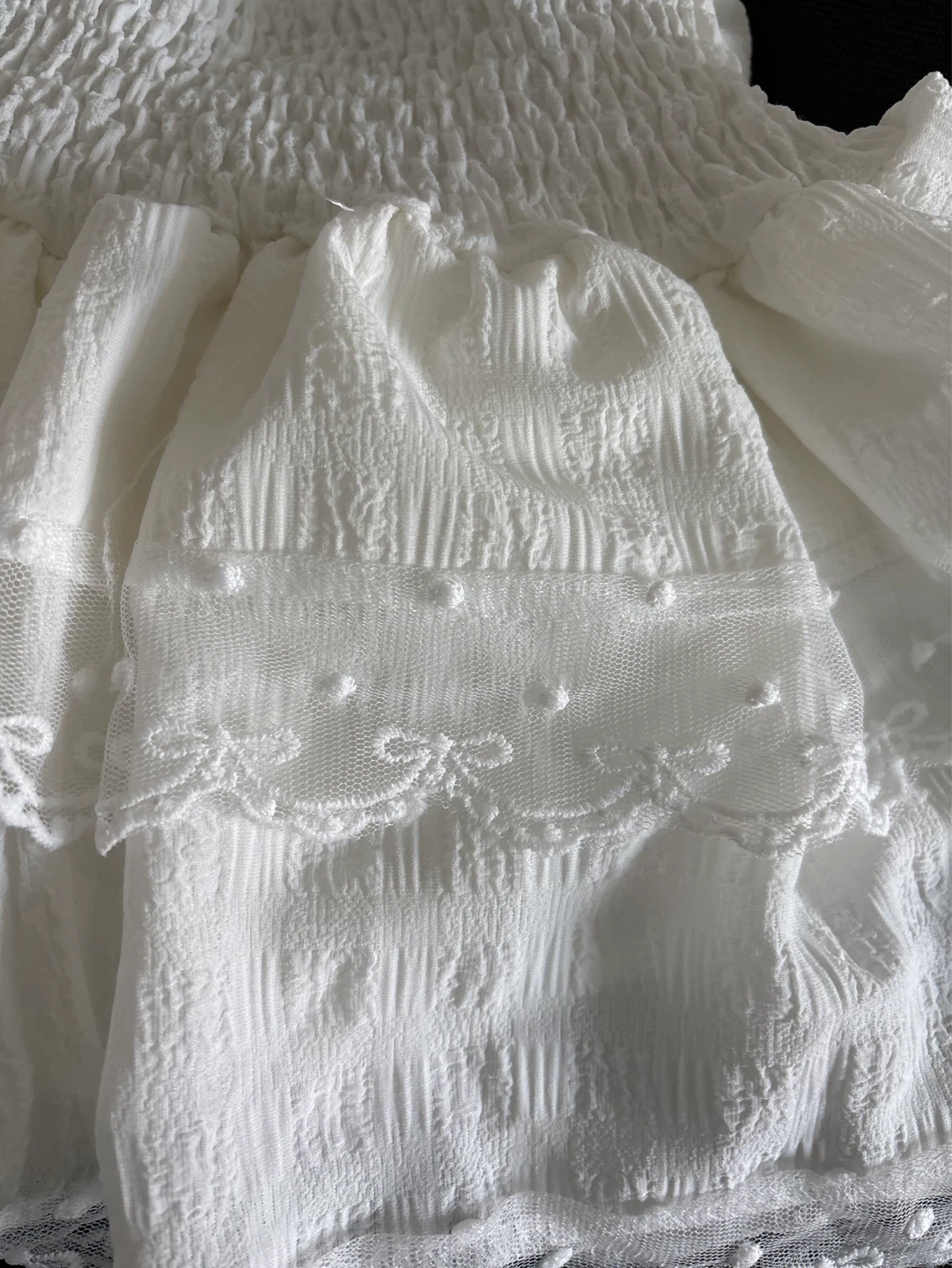 White Ruffled Lace Skirt