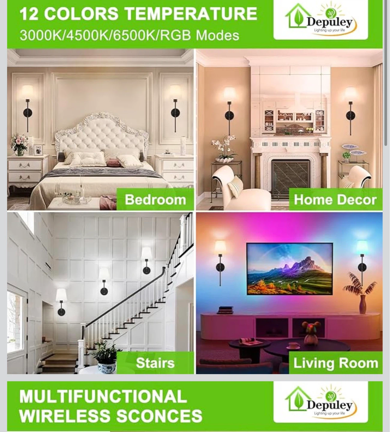 Multifunctional Wireless Sconces - Set of 2 L35 - photo 2