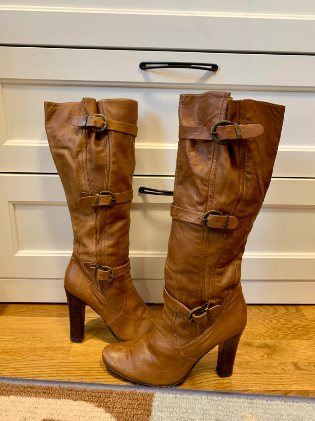 Brown Leather Knee-High Boots - photo 2
