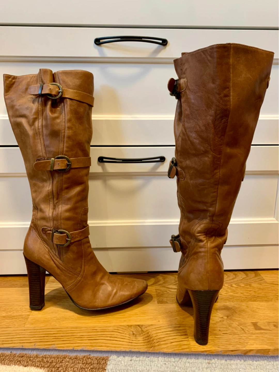 Brown Leather Knee-High Boots - photo 3