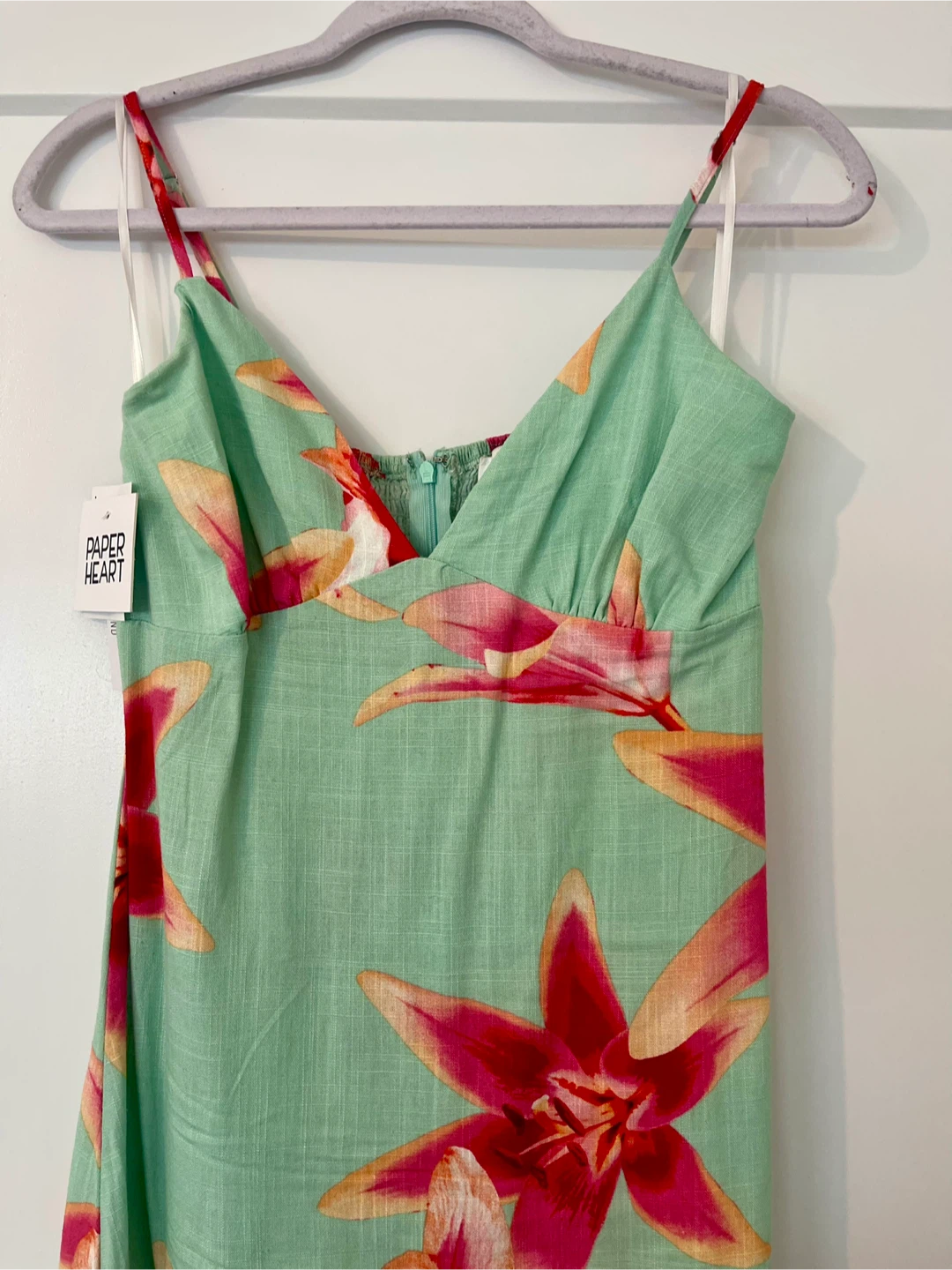 Linen mint and floral summer dress - photo 3