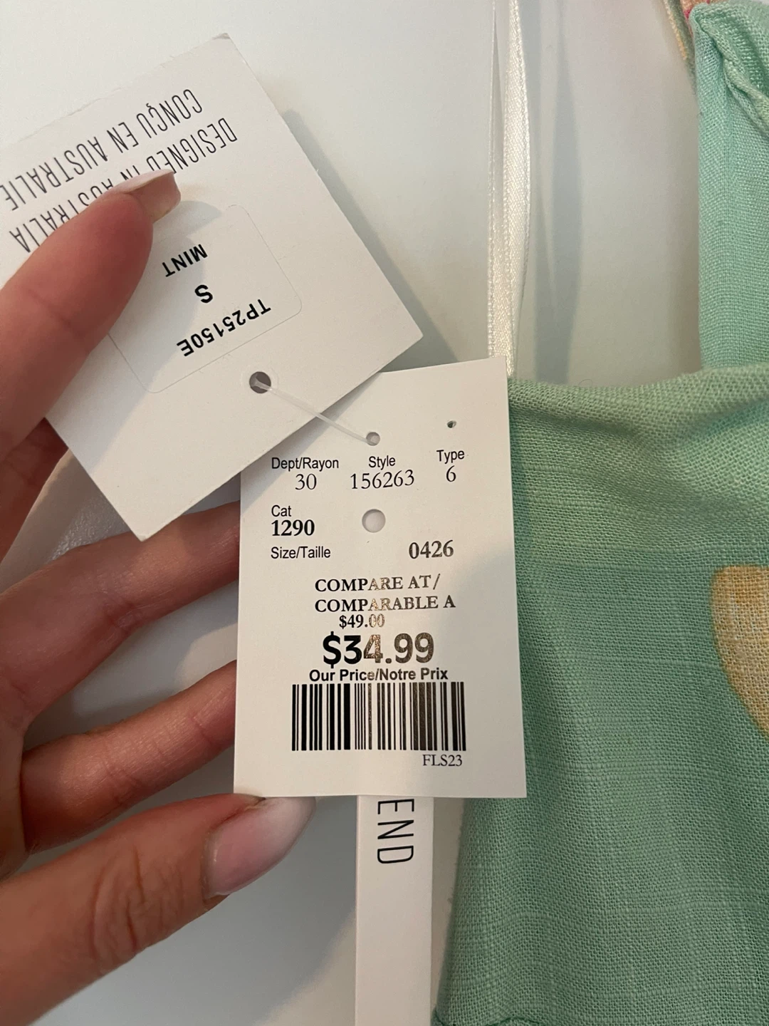 Linen mint and floral summer dress - photo 4