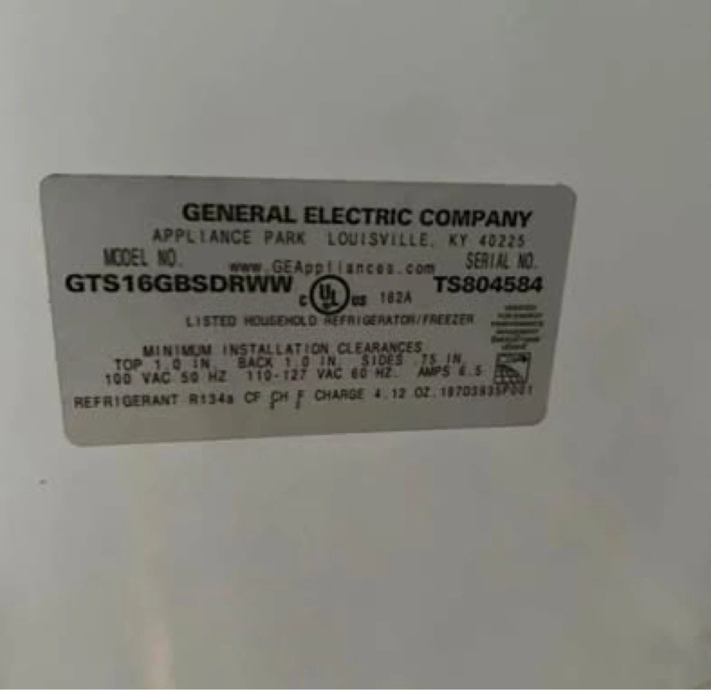 General Electric Refrigerator/Freezer GTS16GB SDRWW - photo 3