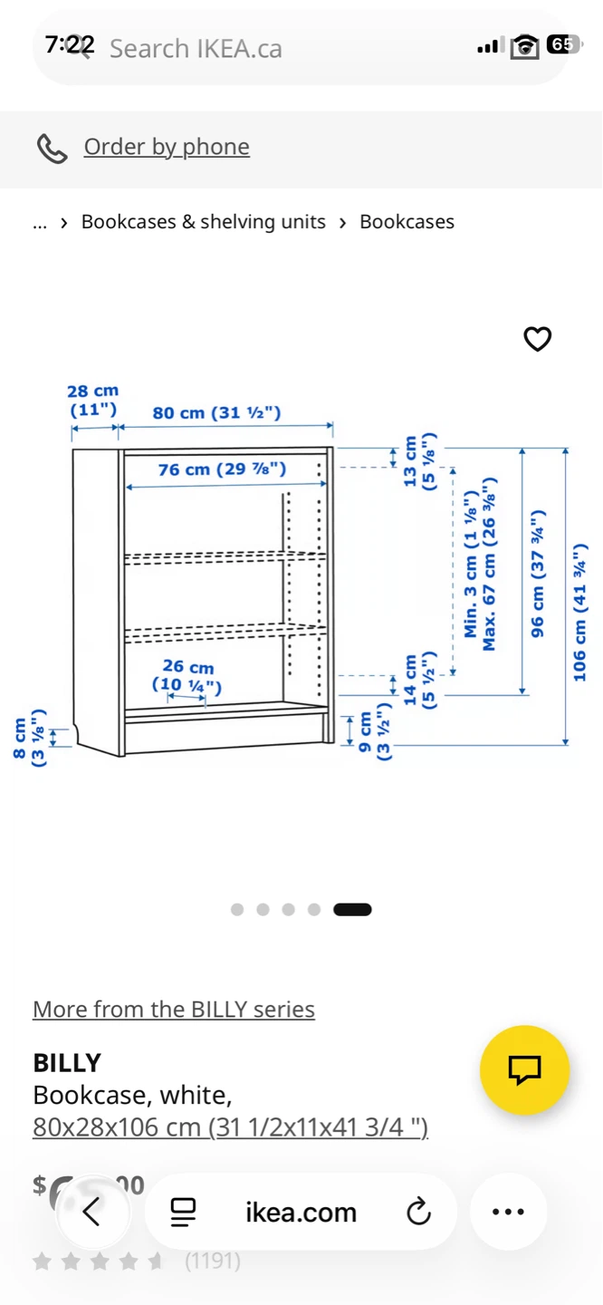 IKEA BILLY Bookcase, White, 80x28x106 cm - photo 2