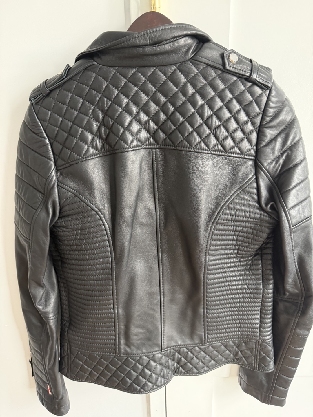 Boda Skins Black Leather Quilted Biker Jacket - photo 2