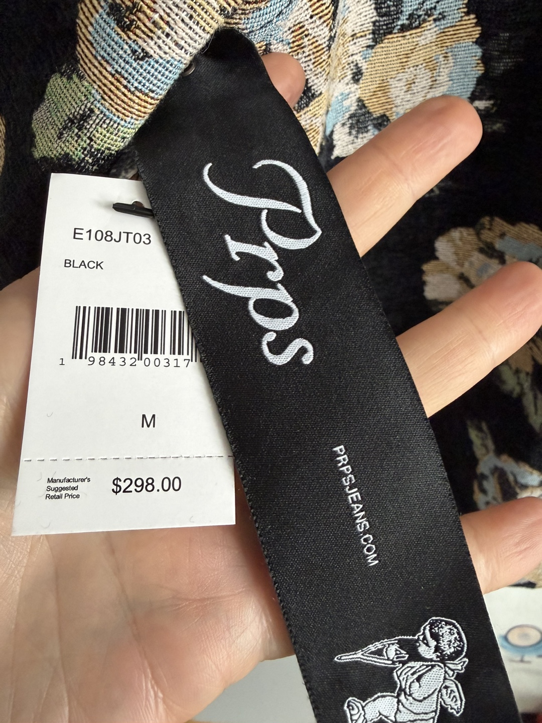 PRPS Black Floral Jacket - Size M - photo 3