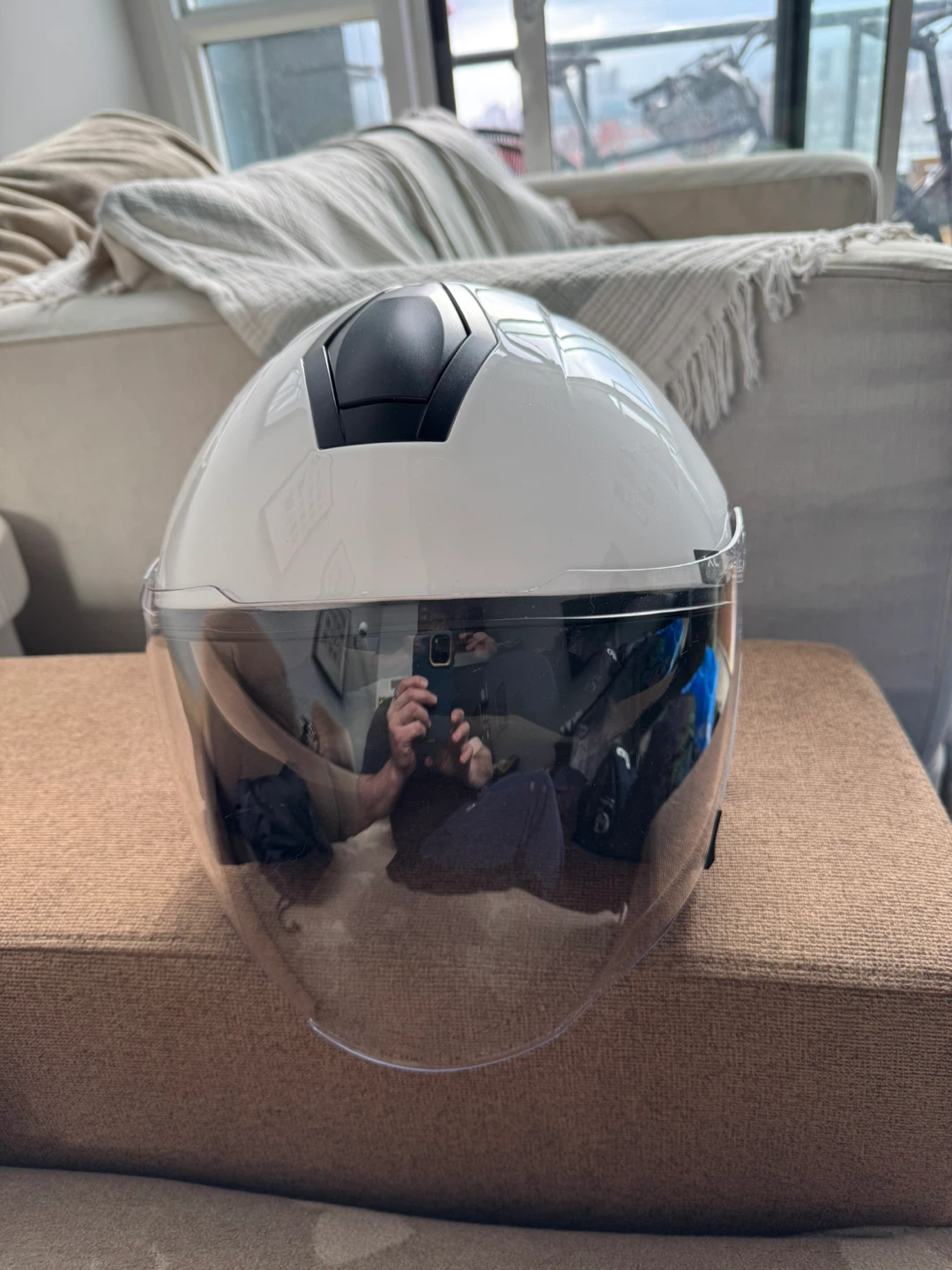 Z1R Road Max White Motorcycle Helmet with Visor - Size XL