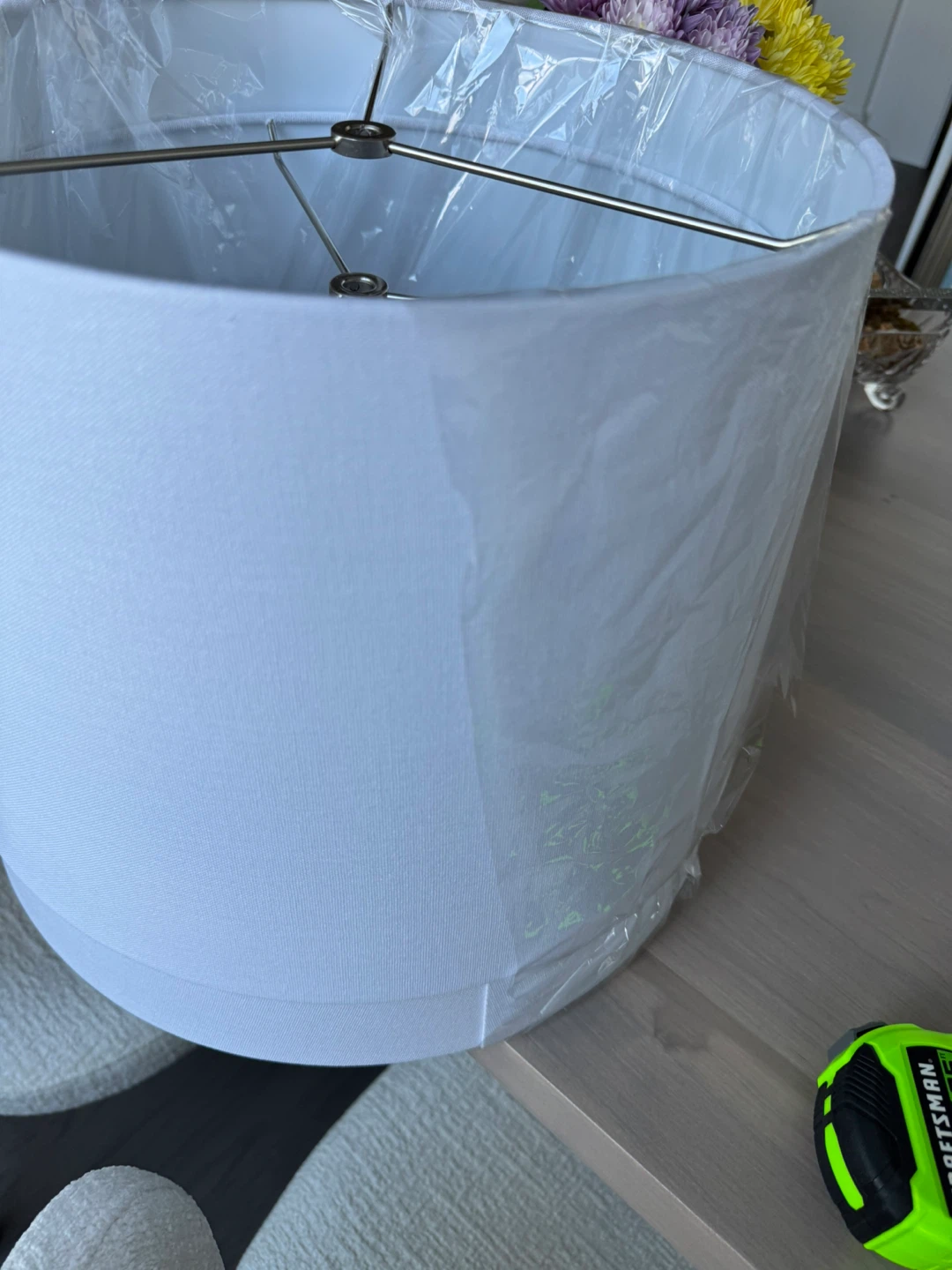 Two White Drum Lamp Shade - photo 3