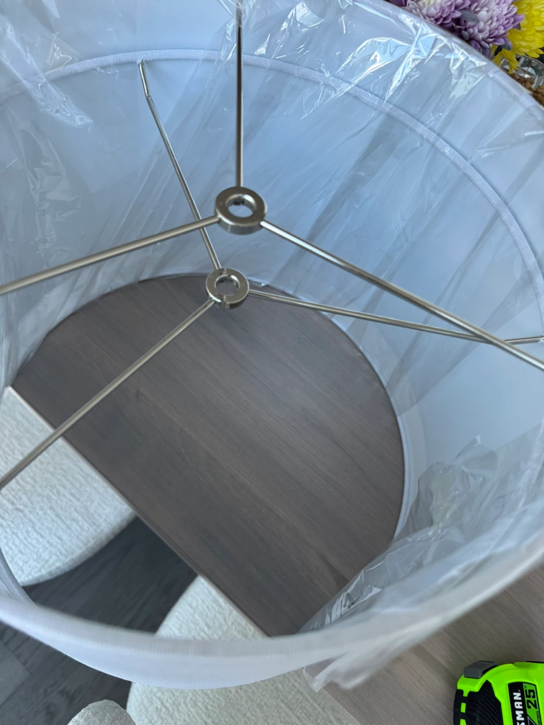 Two White Drum Lamp Shade - photo 2