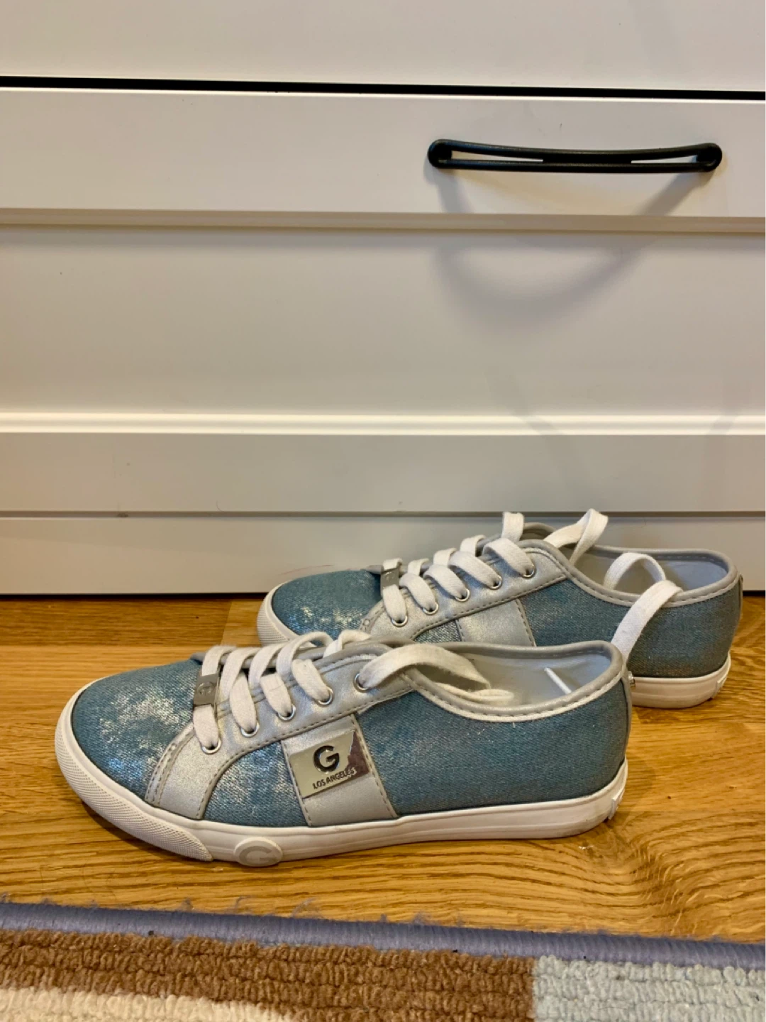 G by Guess Women's Blue Sparkle Sneakers