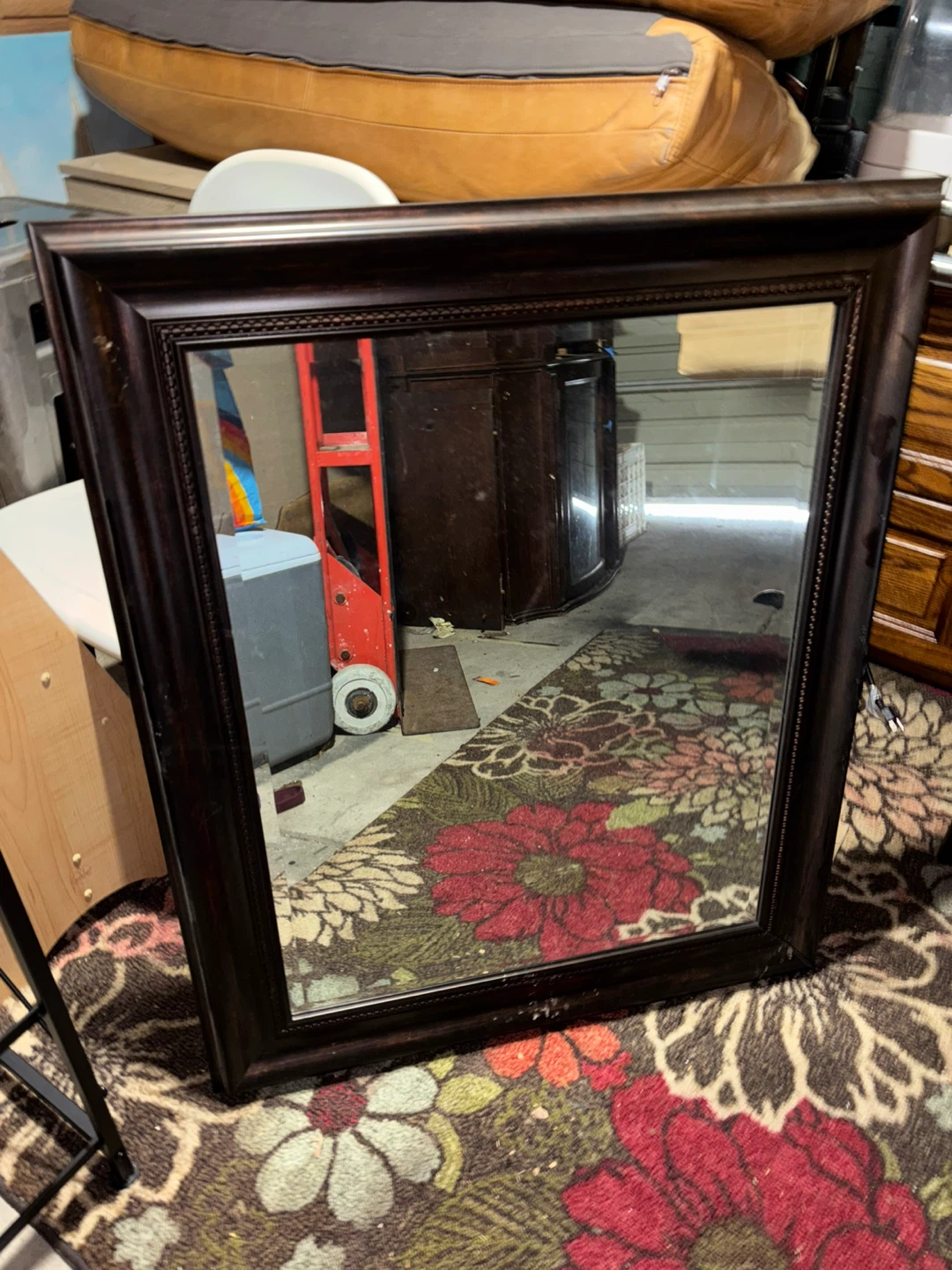 Dark Wood Framed Mirror