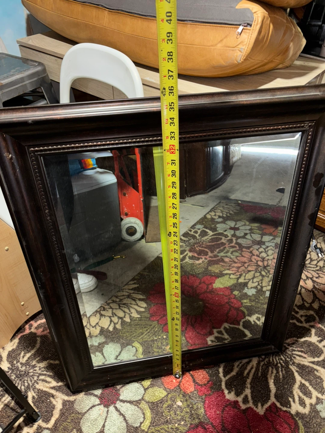 Dark Wood Framed Mirror - photo 3
