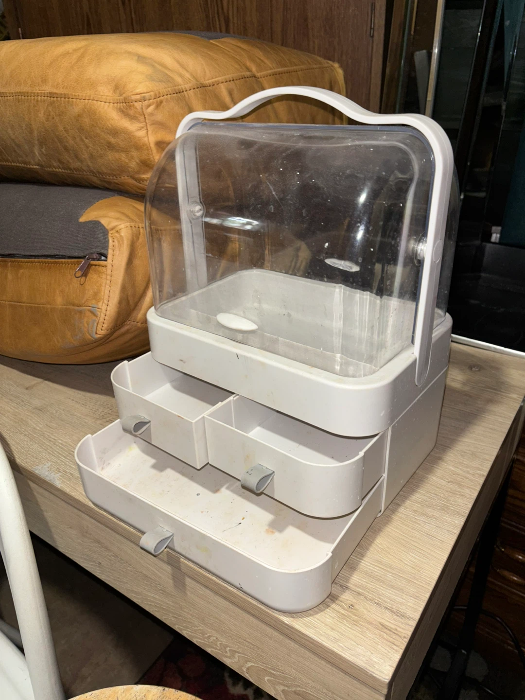 White Plastic Makeup Organizer with Drawers - photo 2