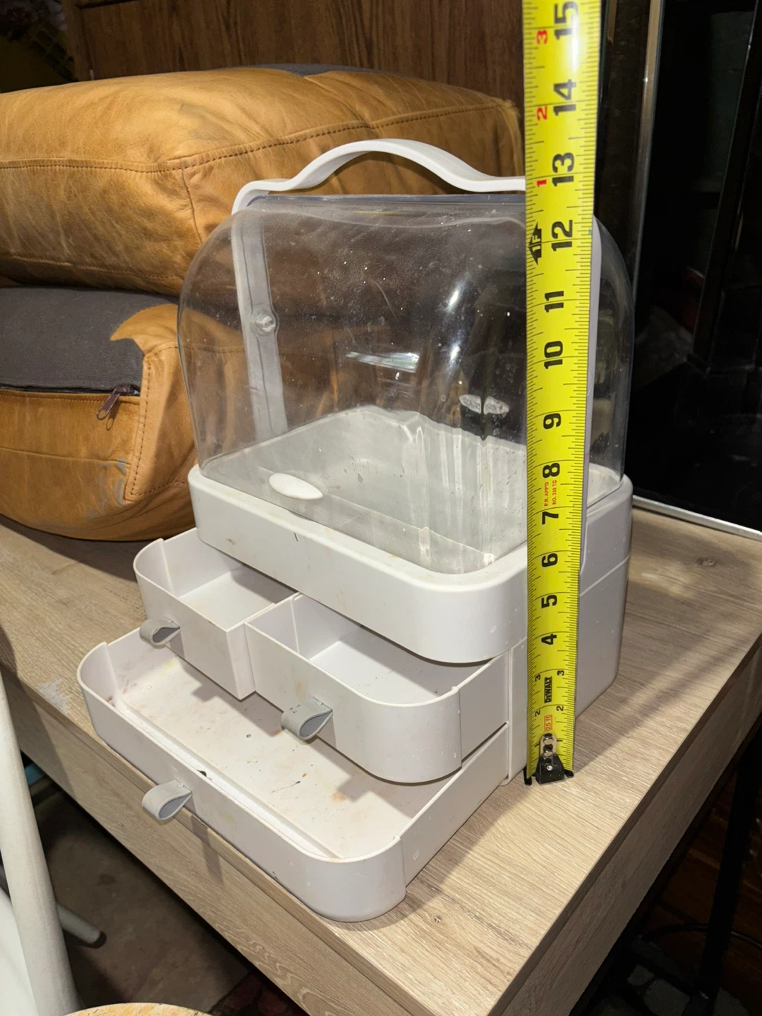 White Plastic Makeup Organizer with Drawers - photo 3