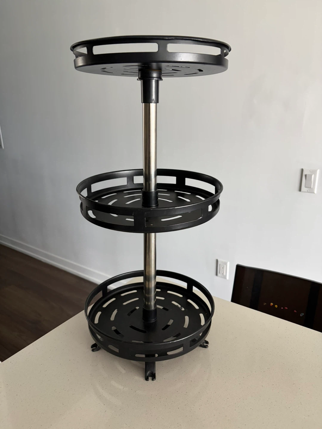 3-Tier Rotating Organizer (Black Metal)