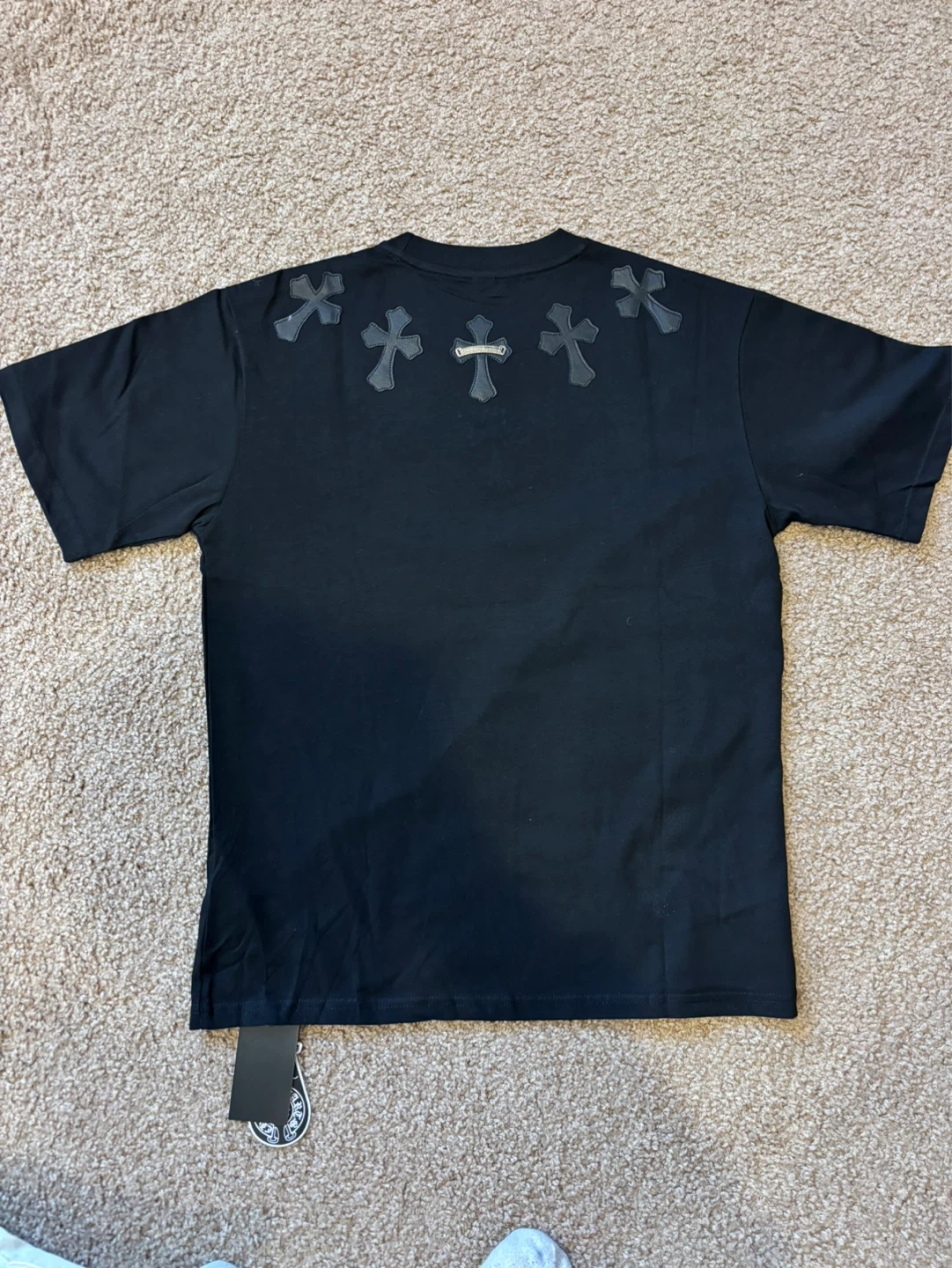 Chrome Hearts Black T-Shirt with Cross Appliqué - photo 3