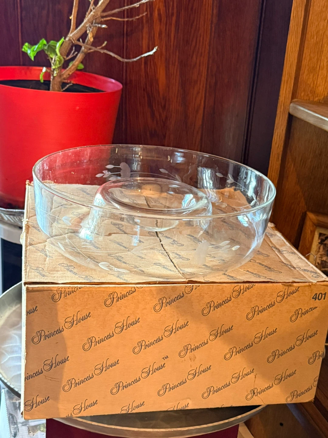 Princess House Heritage Crystal Chip N Dip Bowl