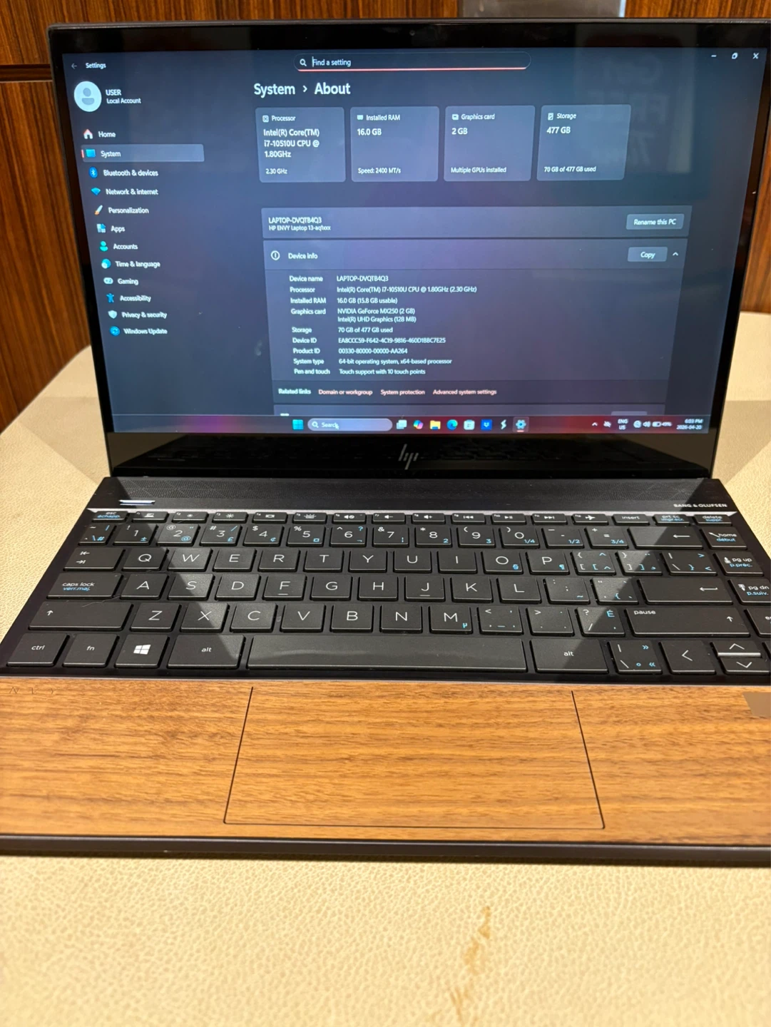 HP Envy 13 Wood Edition Laptop