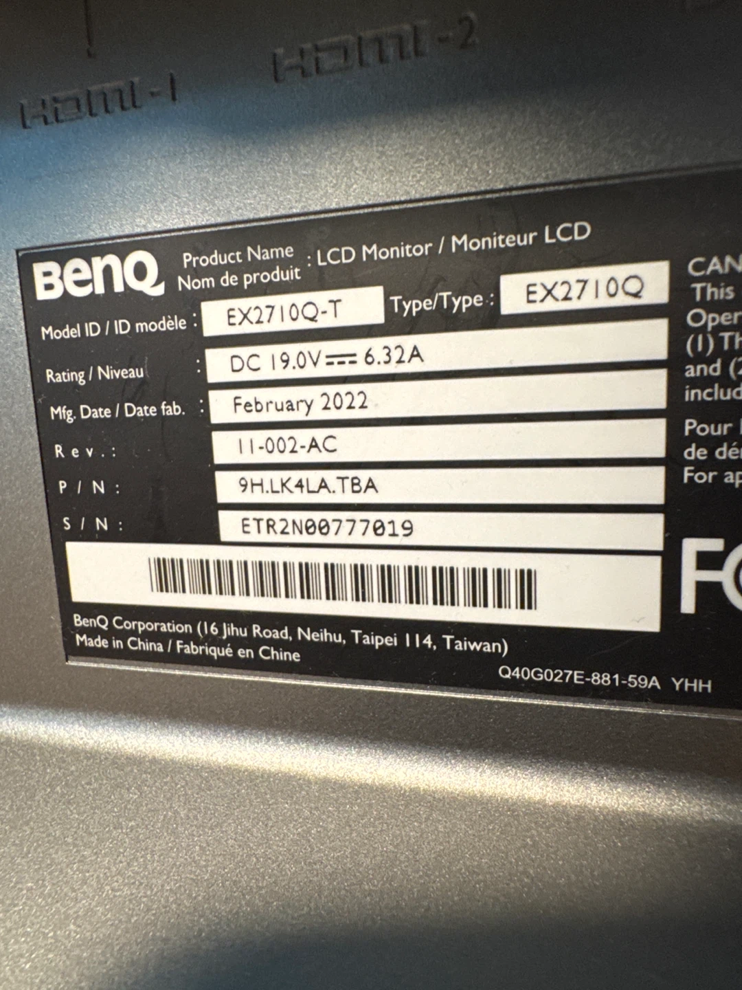 BenQ EX2710Q Gaming Monitor - photo 5
