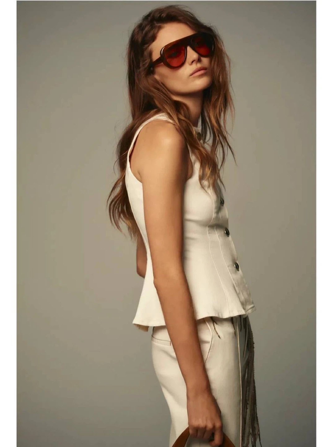Cream Peplum Top Vest Zara, size S - photo 4