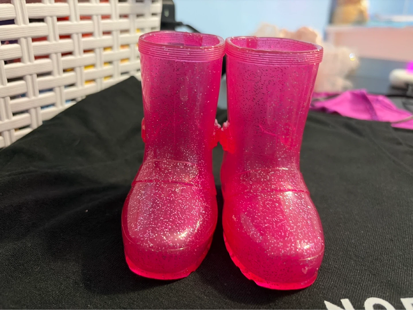 Pink Glitter Rain Boots for dolls
