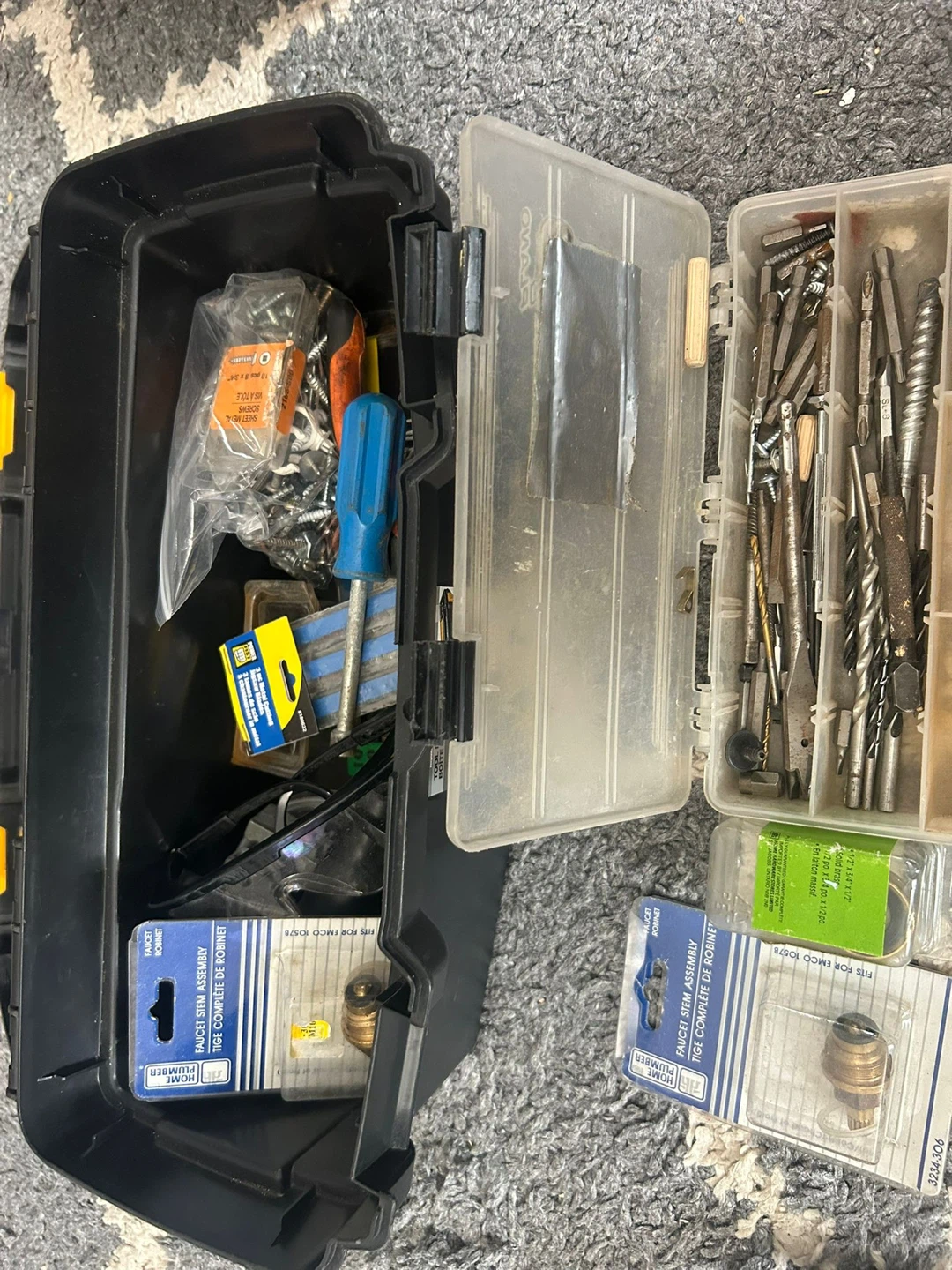 Black Toolbox with Assorted Plumbing Parts and Tools - photo 2