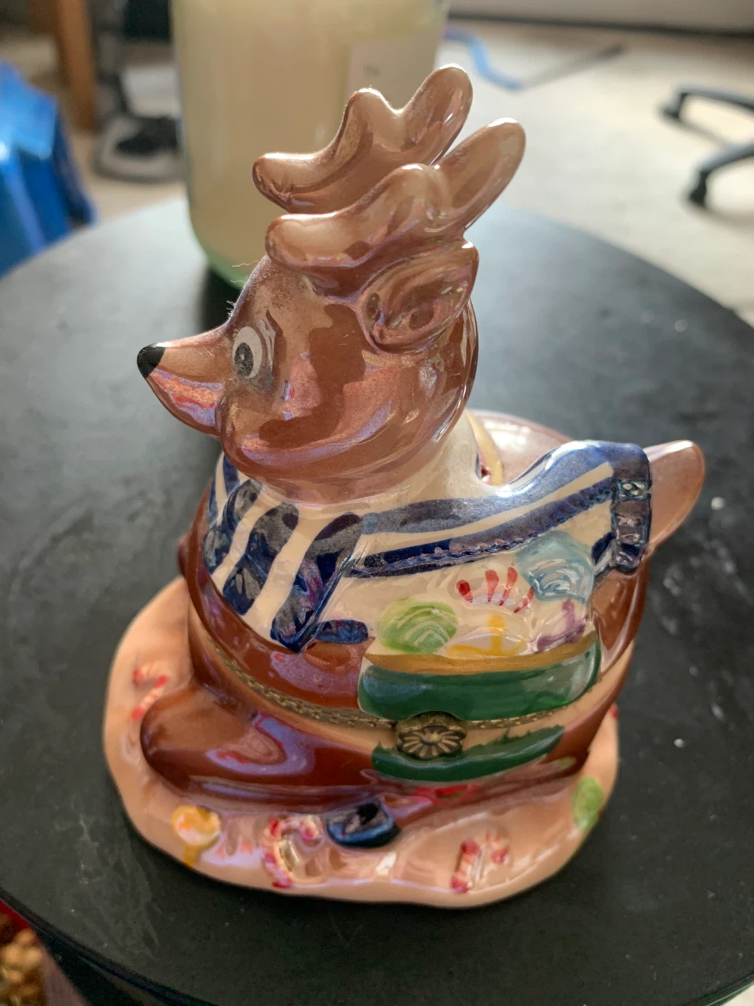 Ceramic Reindeer Music Box