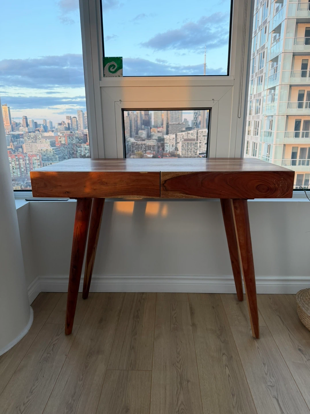 Solid Wood Desk with Two Drawers
