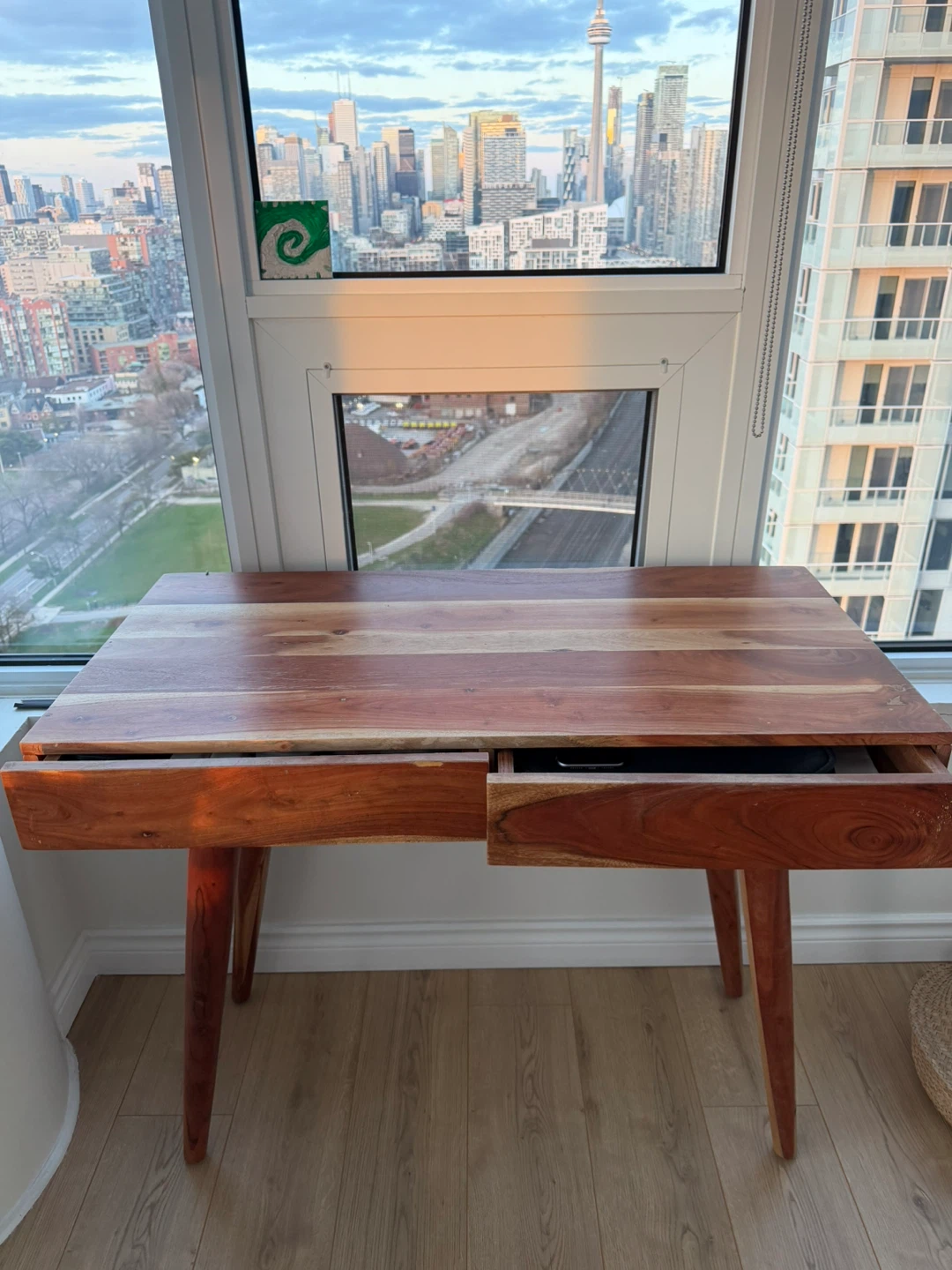 Solid Wood Desk with Two Drawers - photo 4