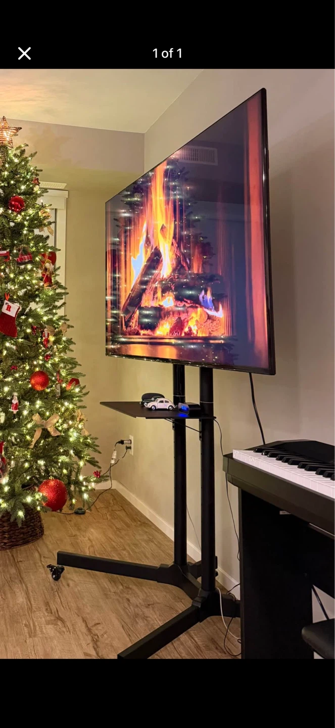 Rolling TV Stand with Shelf