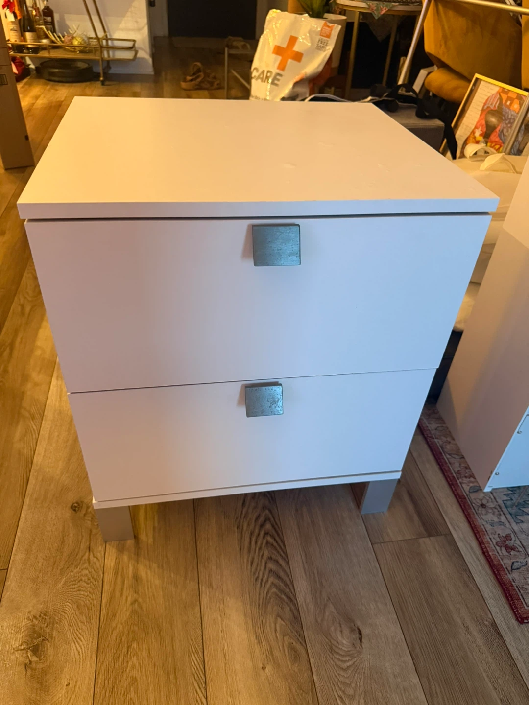 White 2-Drawer Nightstand