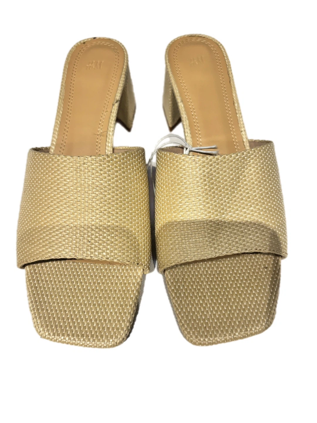 H&M Woven Block Heel Mules
