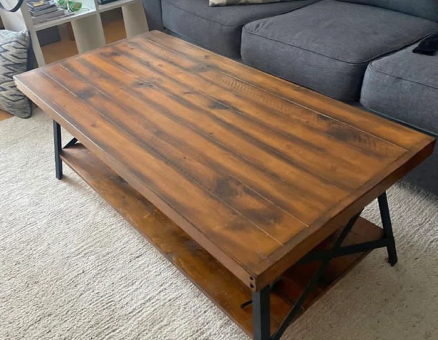 Farmhouse Coffee Table with Lower Shelf