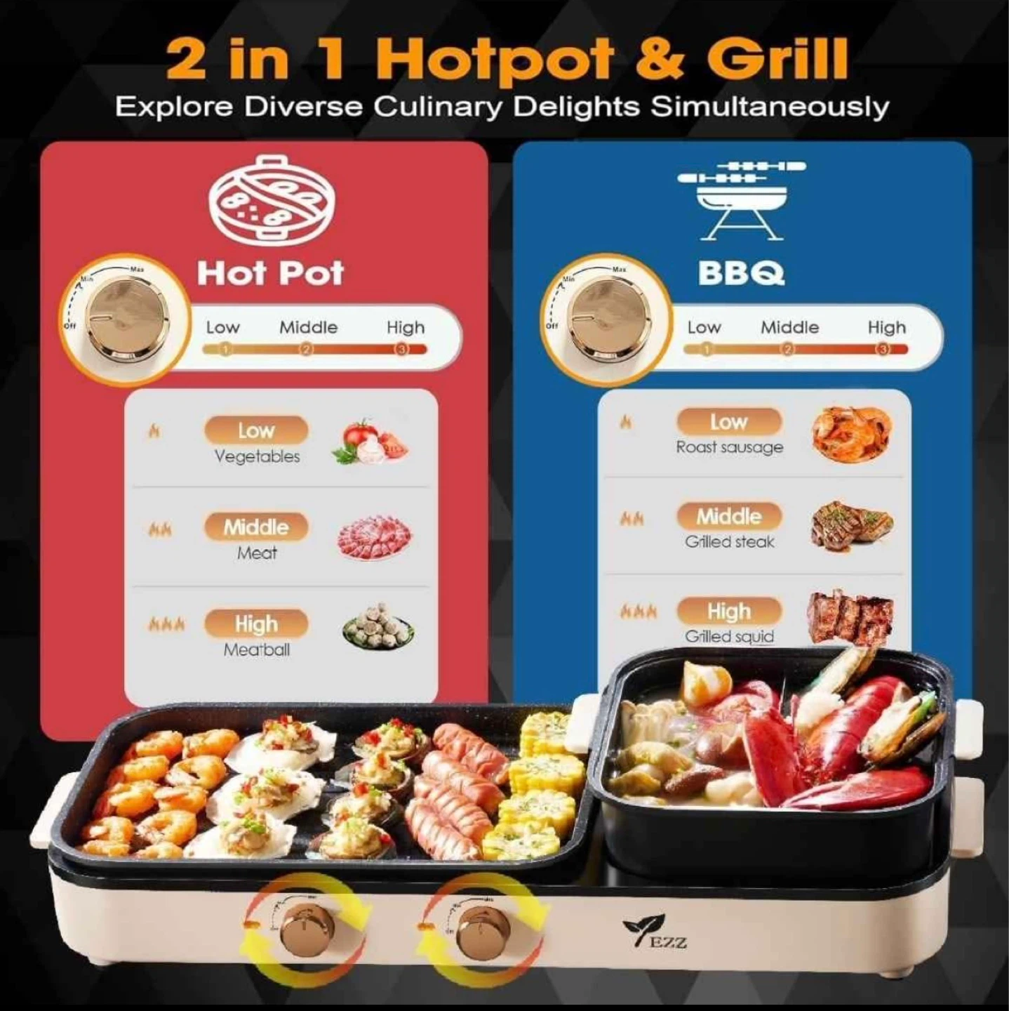 EZZ 2-in-1 Hotpot & Grill Electric Cooker - photo 4
