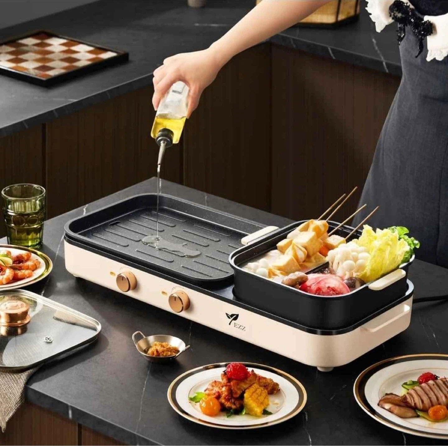 EZZ 2-in-1 Hotpot & Grill Electric Cooker - photo 2