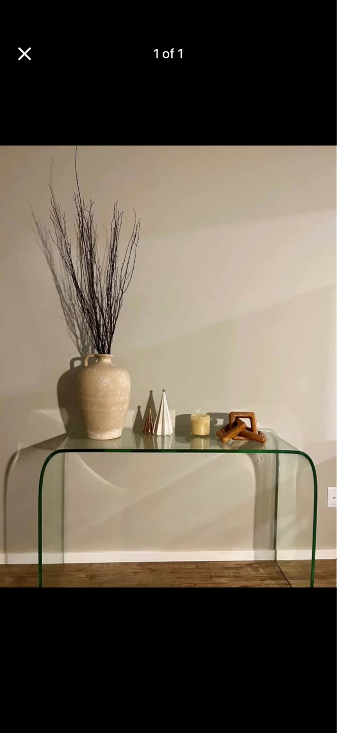 Curved Glass Console Table