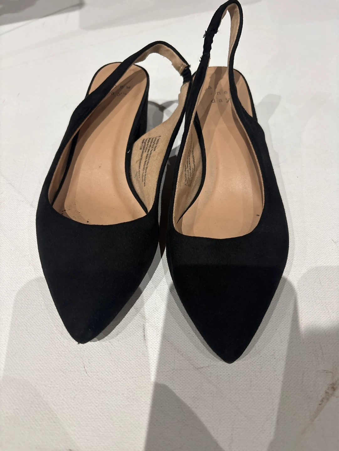 A New Day Black Suede Slingback Heels - photo 2