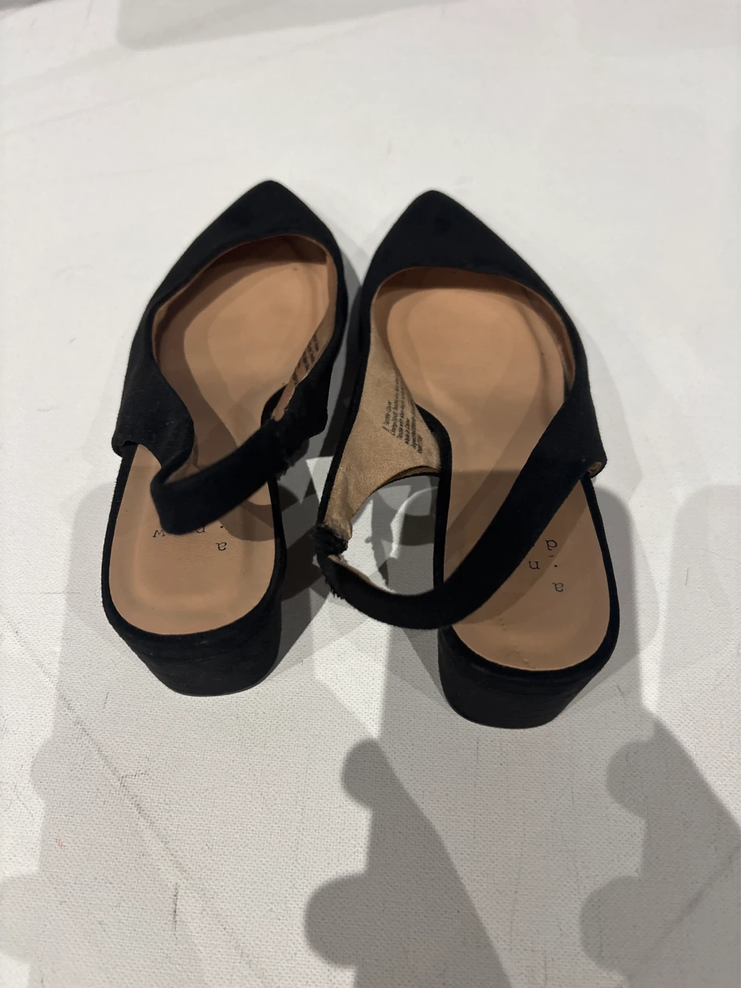 A New Day Black Suede Slingback Heels - photo 4