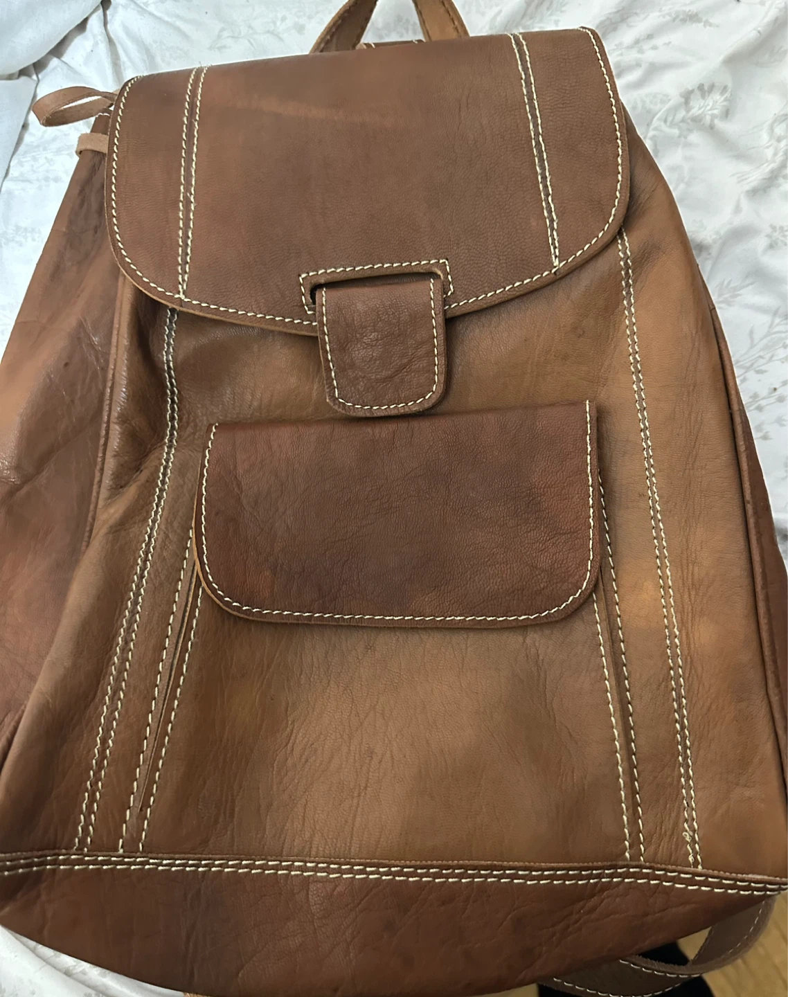 Brown Leather Backpack - photo 2