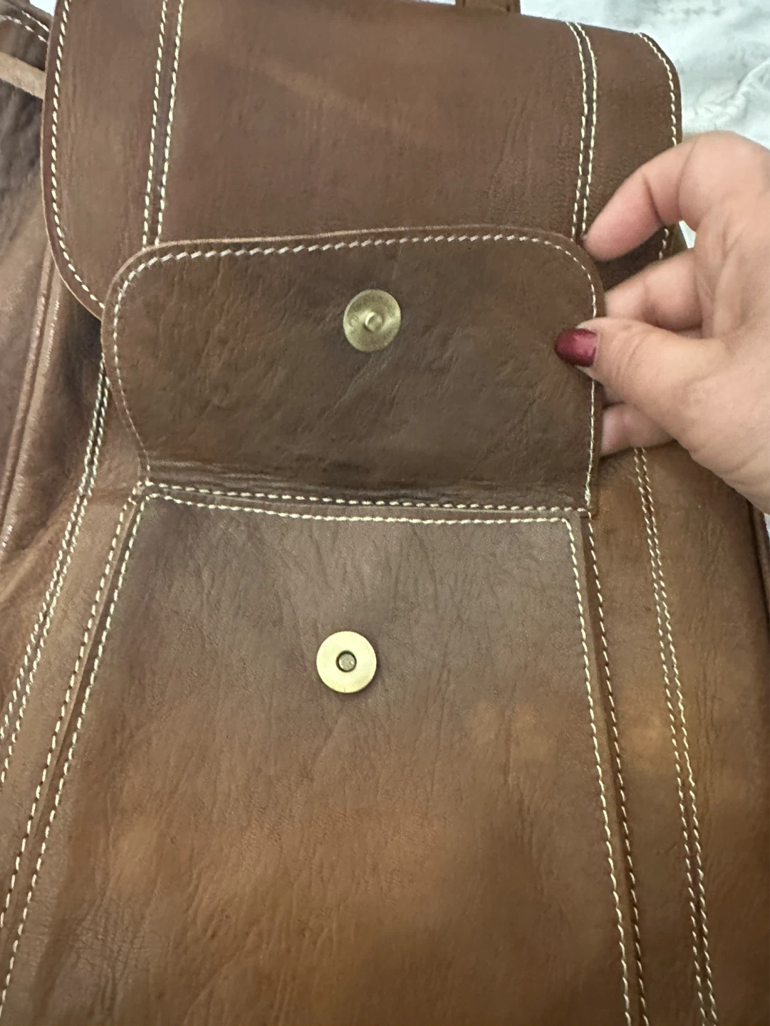 Brown Leather Backpack - photo 4