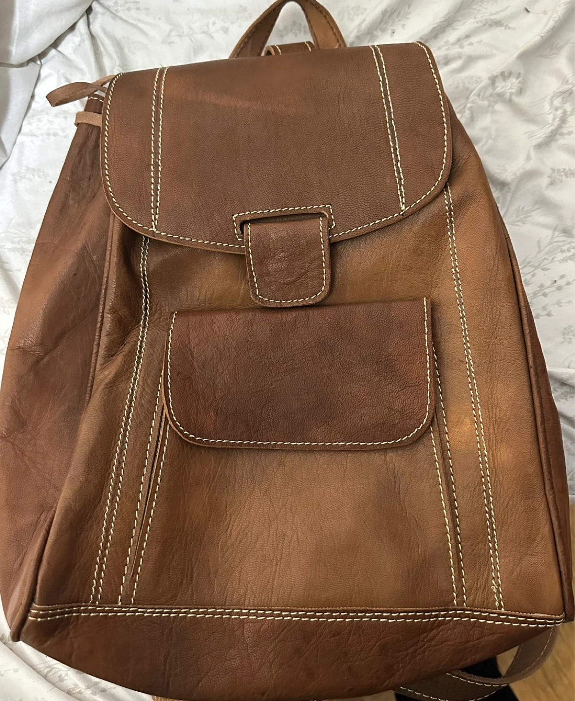 Brown Leather Backpack - photo 3
