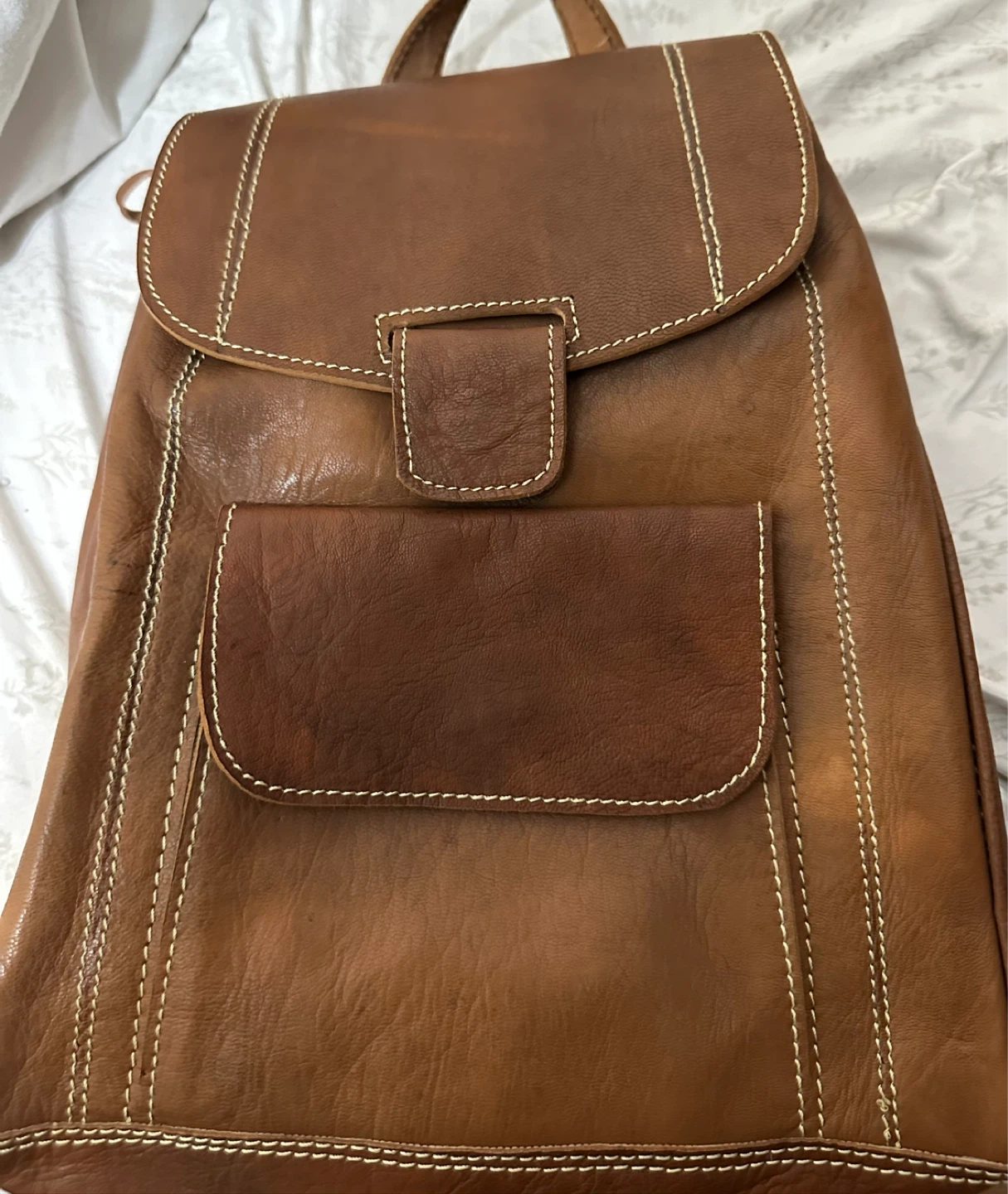 Brown Leather Backpack