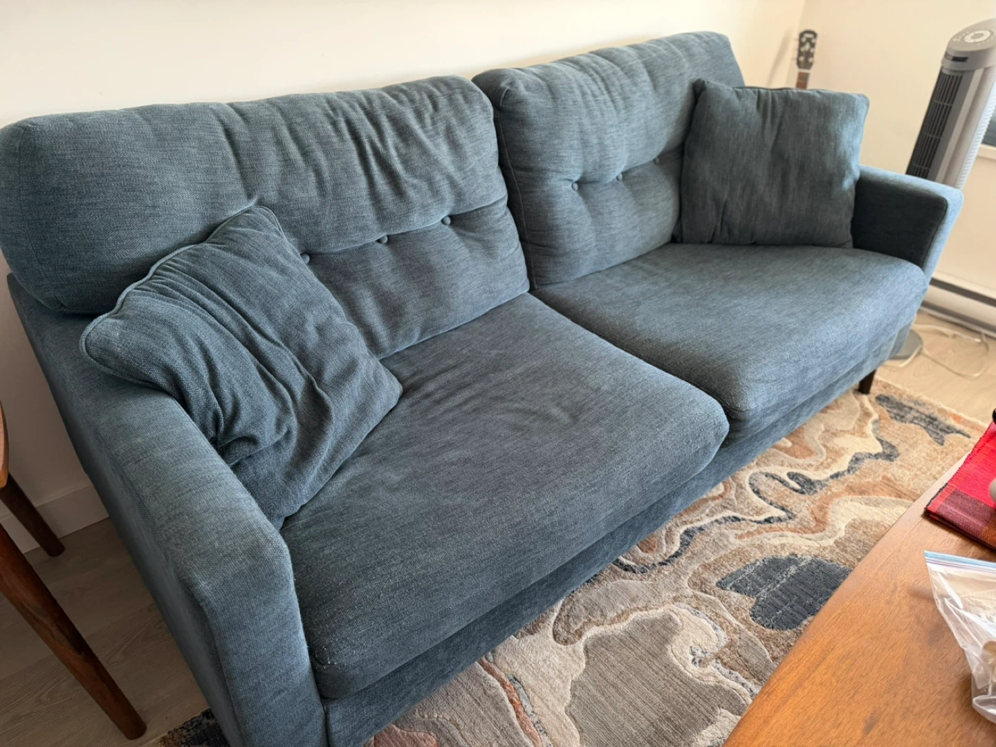 Blue Fabric Loveseat Sofa - photo 3