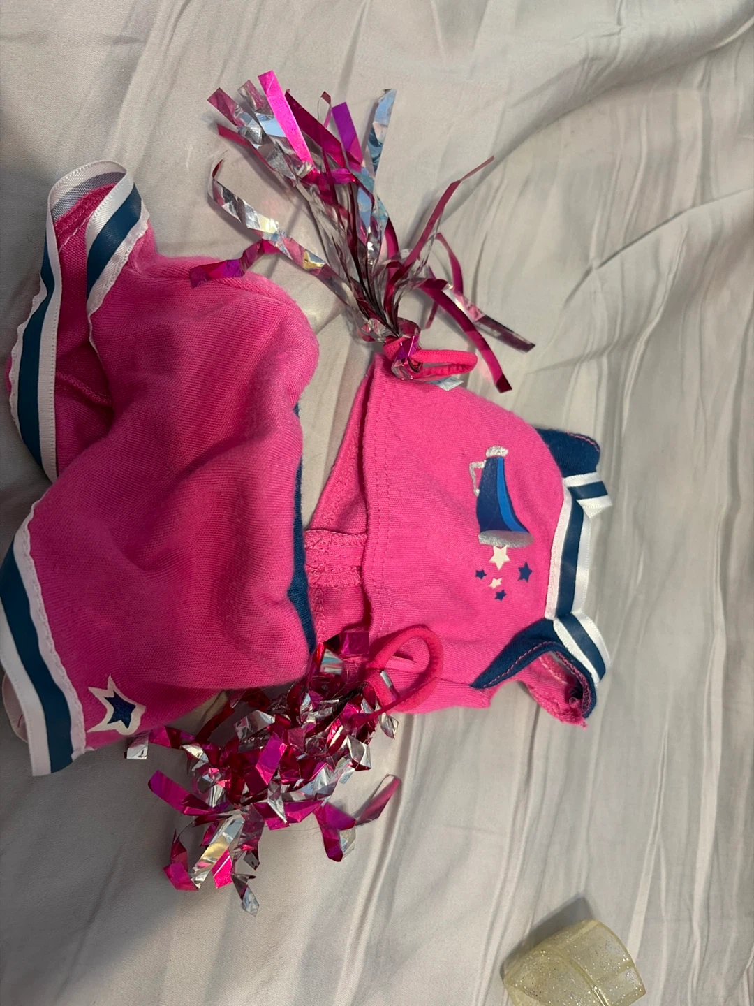Pink Cheerleader Outfit with Tassels for dolls