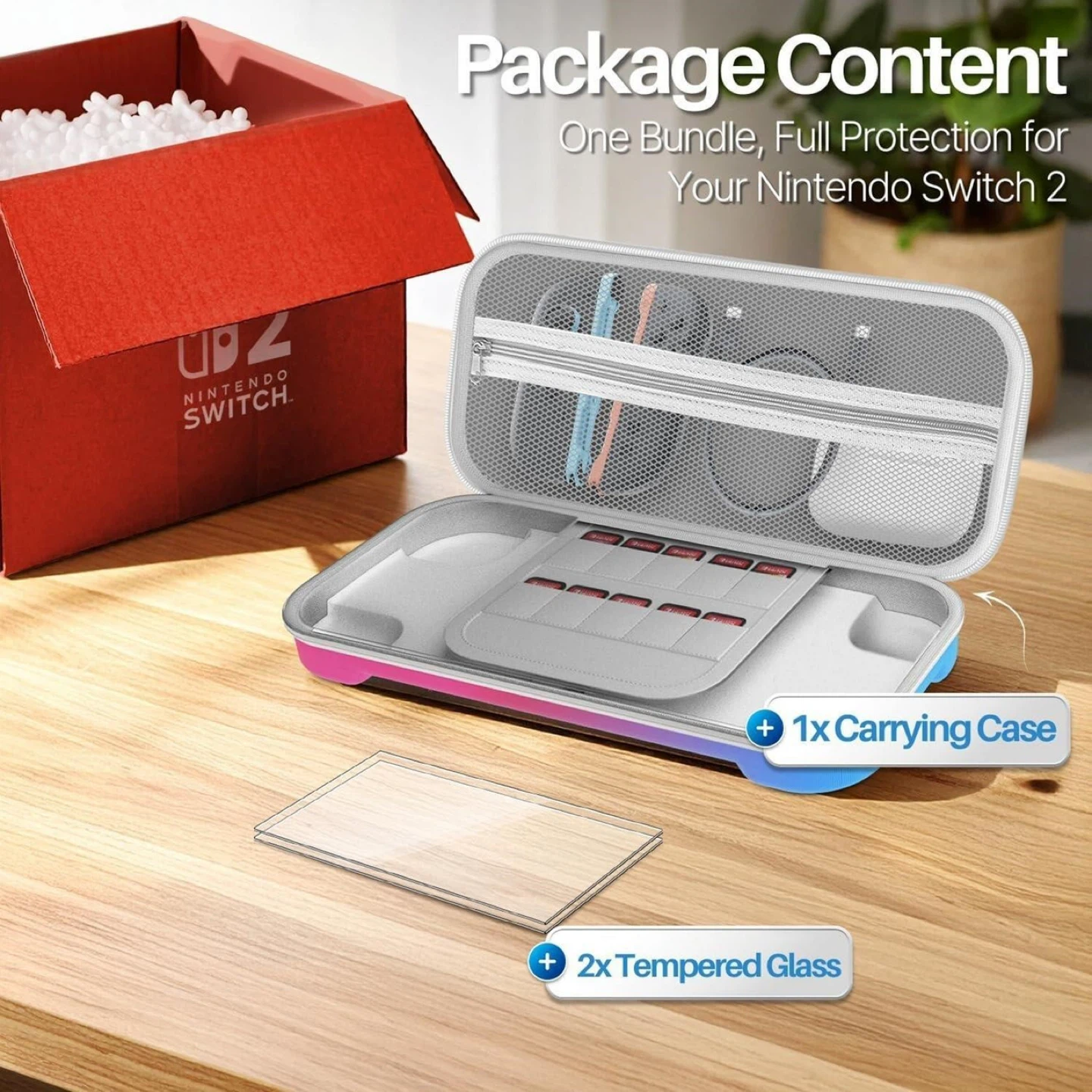 Nintendo Switch 2 Carrying Case with Tempered Glass - photo 3