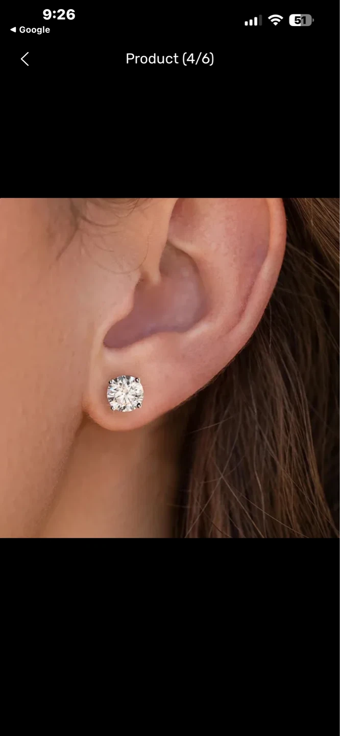 2 Carat Moissanite stud earring  Stud Earrings - photo 4
