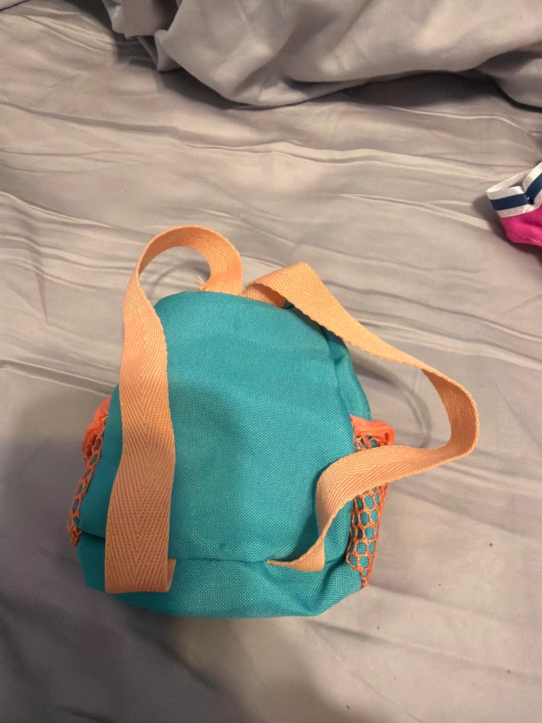 Teal mini backpack with donut decorations - photo 2