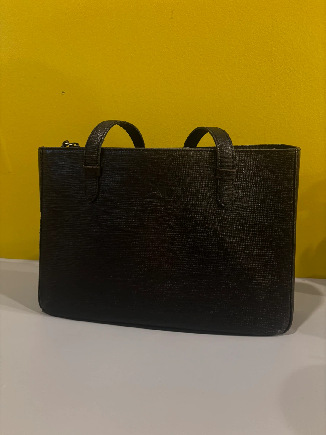 Black vegan Leather Tote Handbag